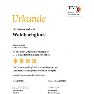 Unsere Fewo wurde vom Deutschen Tourismusverband mit 4 Sternen ausgezeichnet